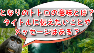 となりのトトロの意味とは？タイトルに伝えたいことやメッセージはある？